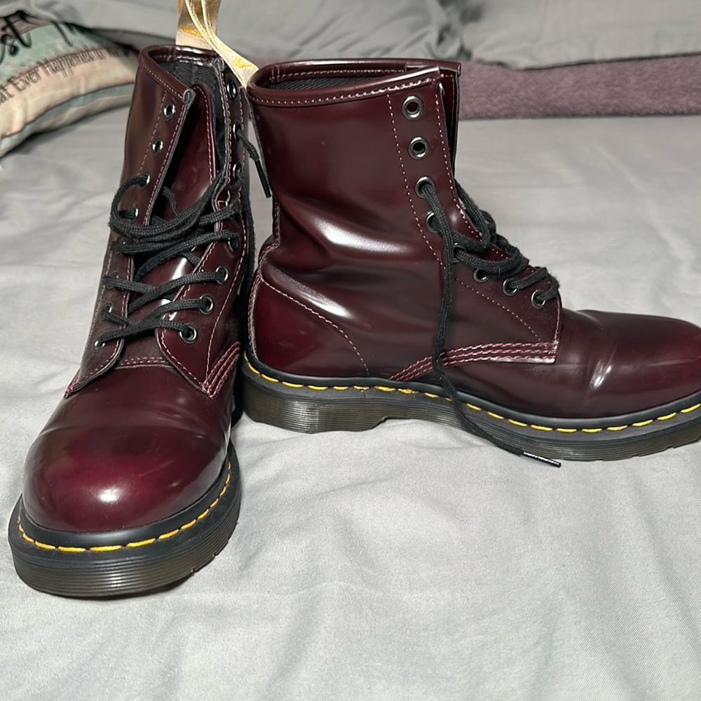 Burgundy Doc Martens, very good condition.